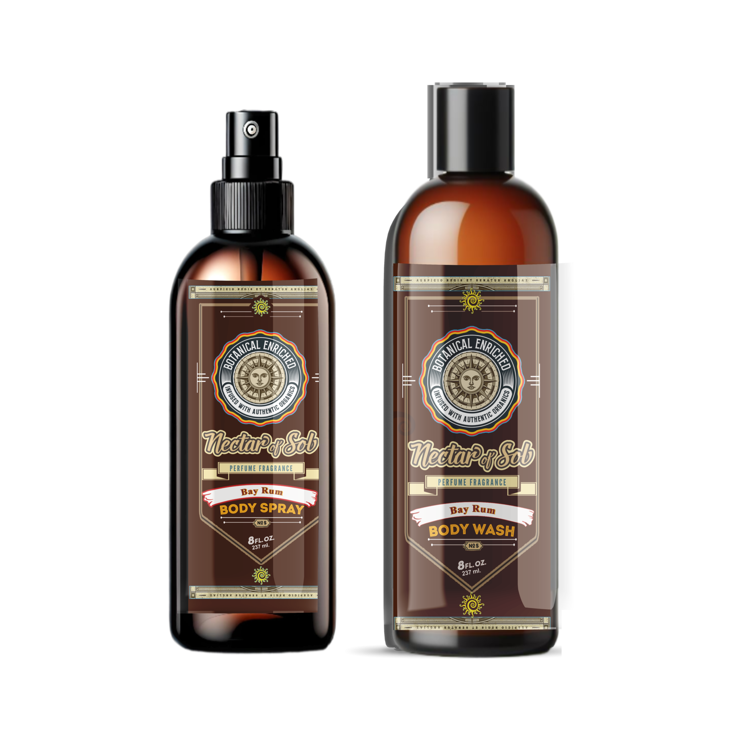 Nectar of Sol Body Spray & Hair Body Wash Gift Set Bay Rum