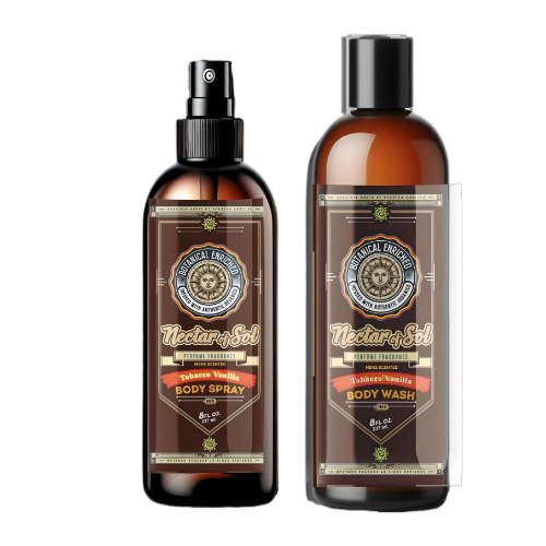 Nectar of Sol Body Spray & Body Wash Gift Set Tobacco Vanilla Fragrance